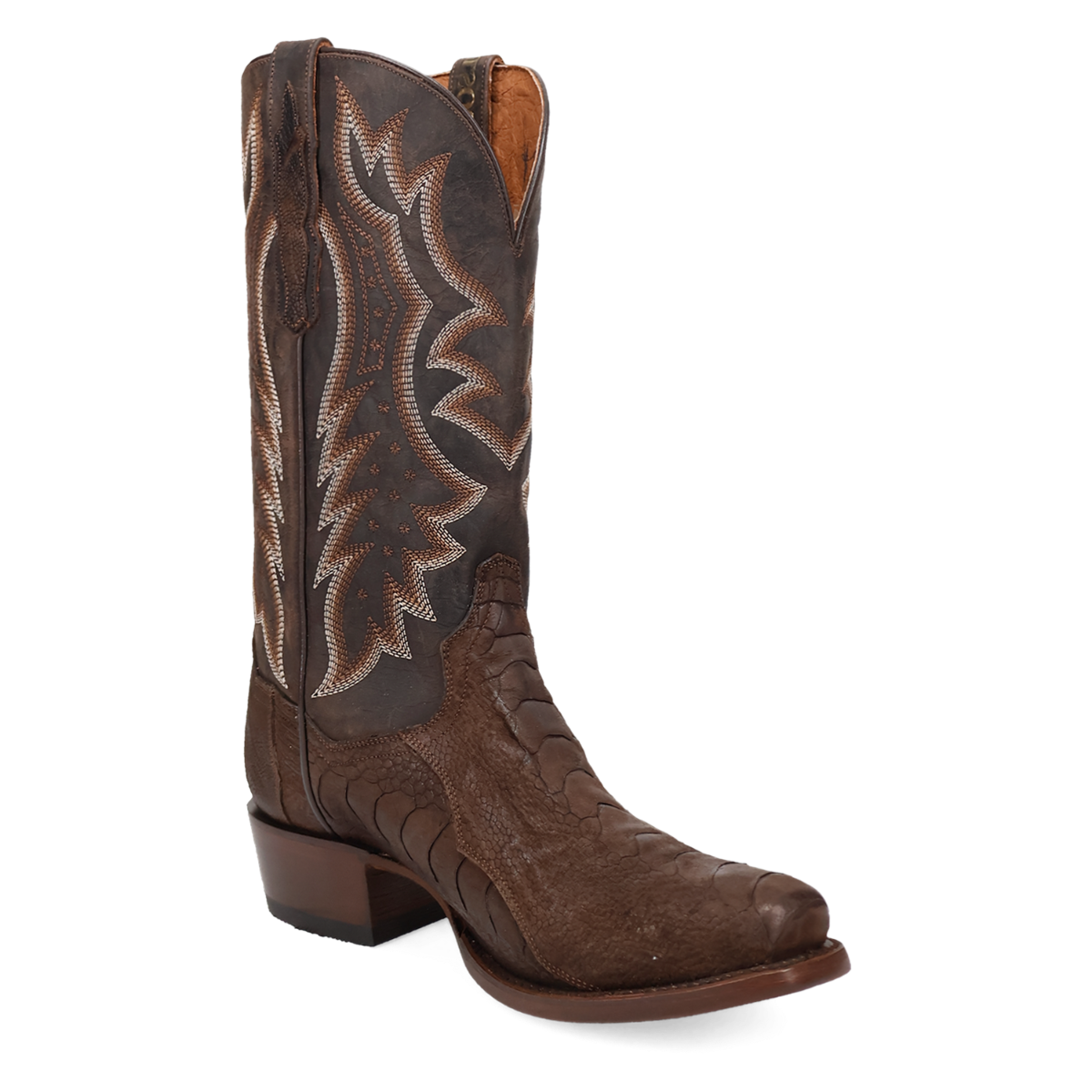 DanPost Brown/Brown Anders Ostrich Leg Men's 13 inch 7-Toe Boots DP3103