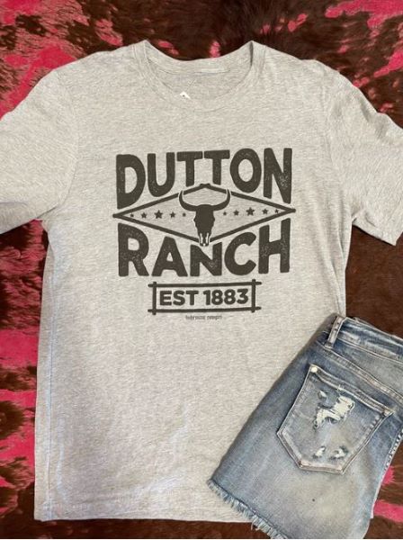 Bohemian Cowgirl Grey Dutton Ranch Est 1883 Tee Shirt DR-EST1883