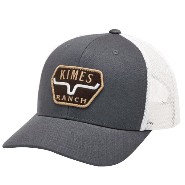 Kimes Ranch Charcoal with White Mesh Distance Trucker Mens Cap DTC-CHARCOAL