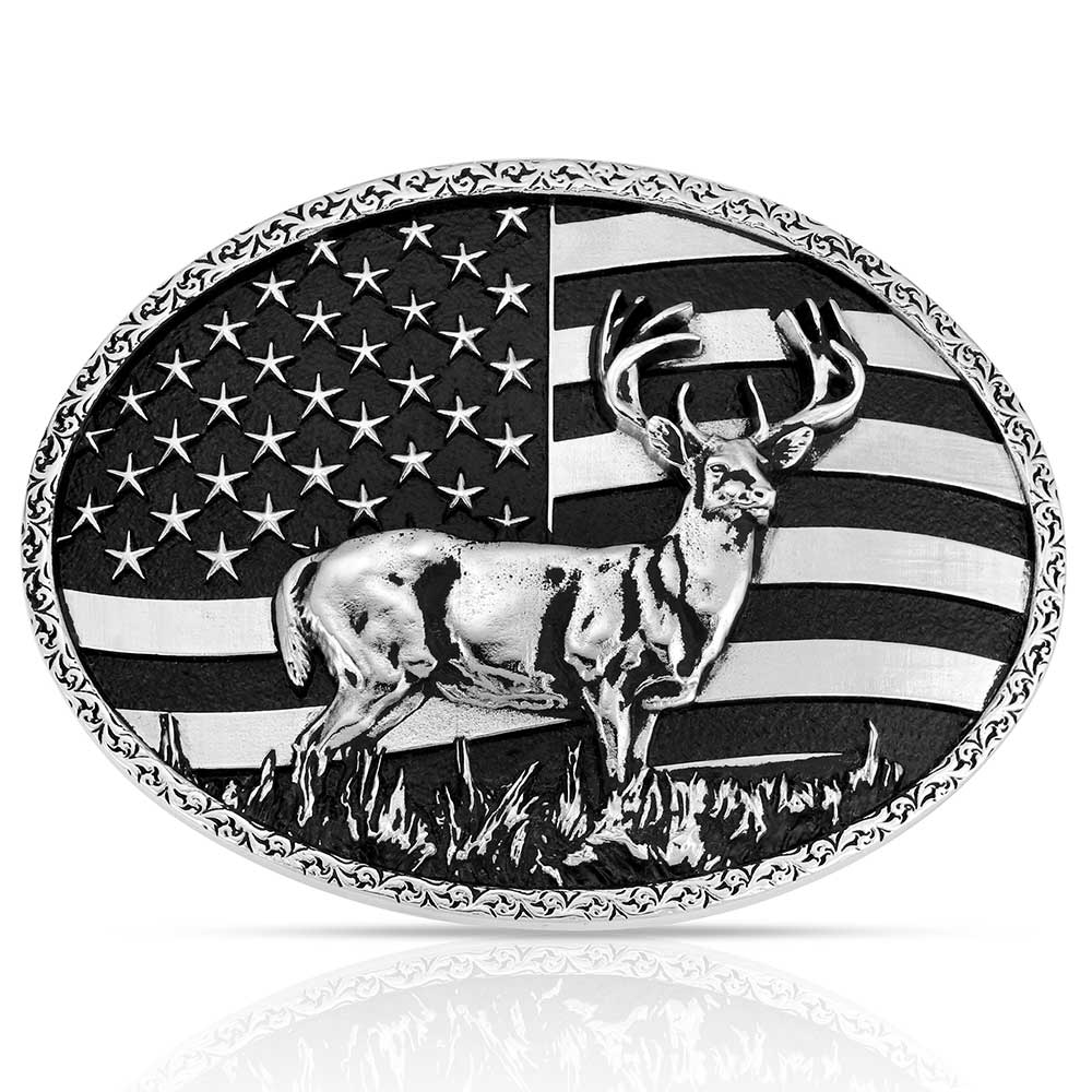 Montana Silversmiths Hunters Stars & Stripes Buckle A1087S