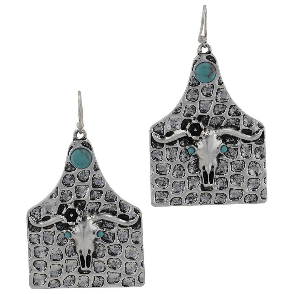 Montana Silversmiths On the Ranch Cow Tag Earrings AER6078