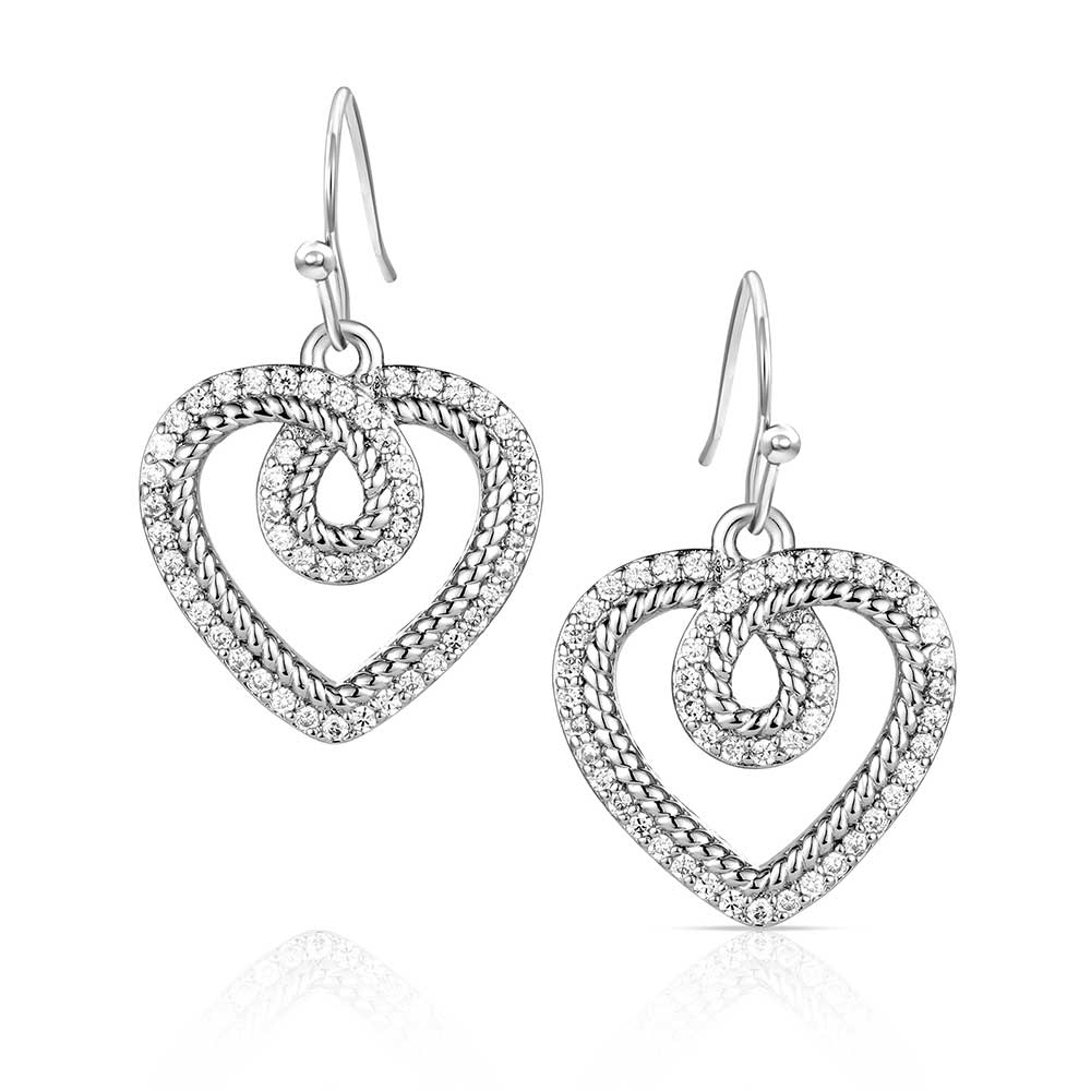 Montana Silversmiths Heart of Radiance Crystal Dangle Earrings ER6472
