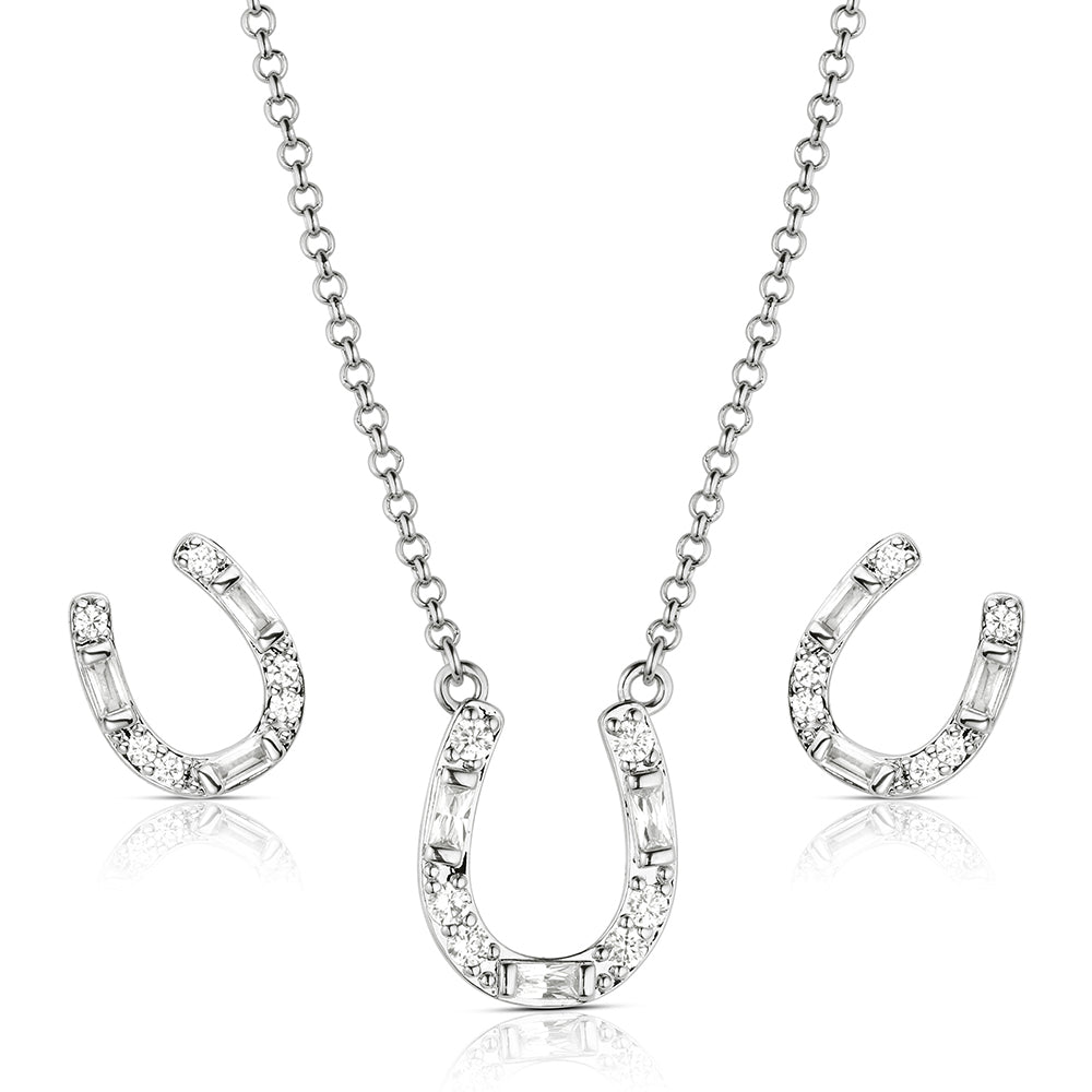 Montana Silversmiths Lucky Stride Horseshoe Jewelry Set JS6479
