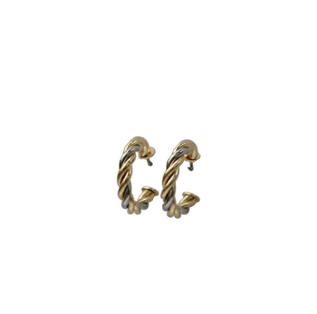 West and Co. Two Tone Twisted Hoop Women's Earrings E971T