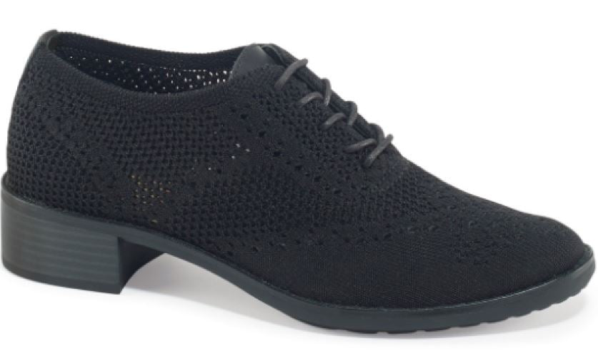 Aetrex Black Hayden Knit Lace Up Womens Oxford Shoes EB400