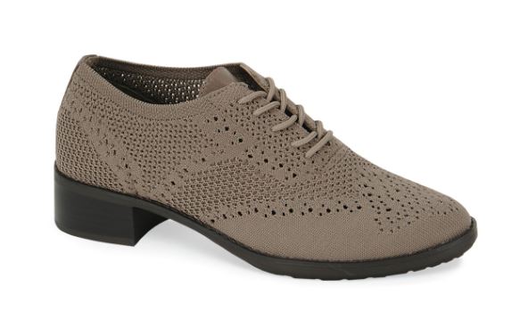 Aetrex Tan Hayden Knit Lace Up Womens Comfort Shoes EB402