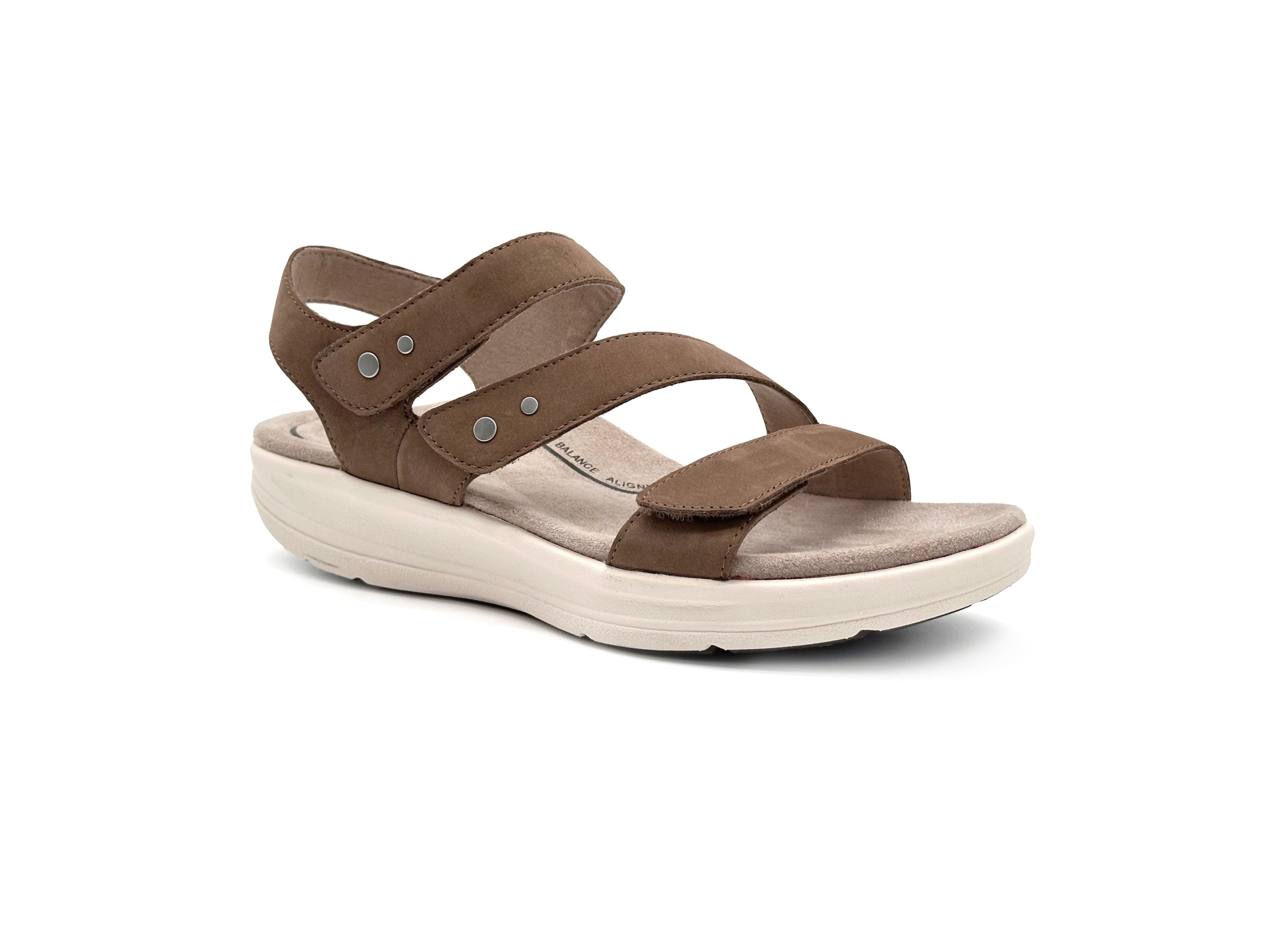 Aetrex Taupe Savannah Women's Adjustable Quarter Strap Sandals EN2004