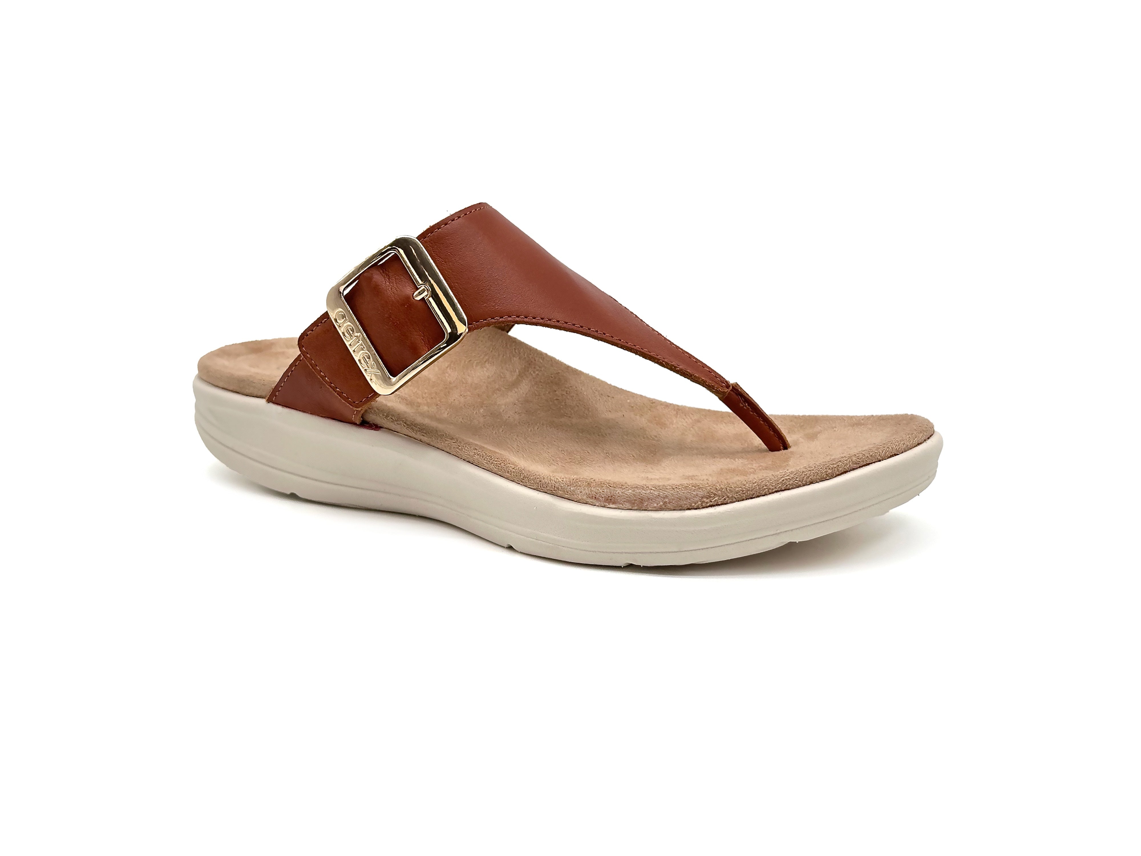 Aetrex Cognac Donna Women's Adjustable Thong Sandals EN3004
