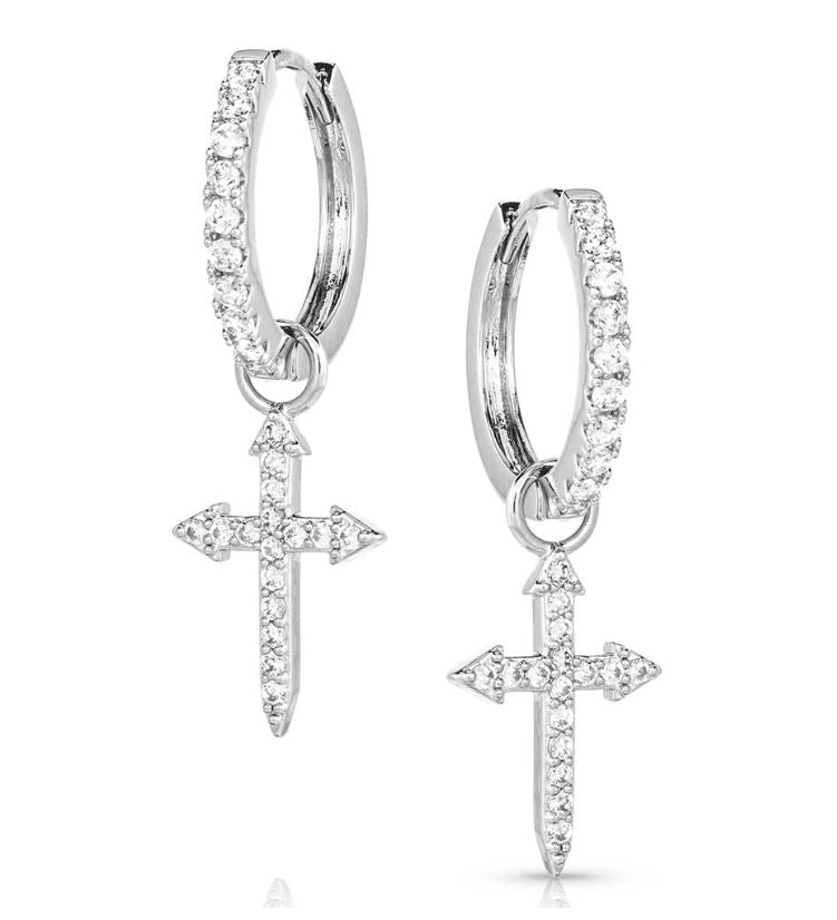 Montana Silversmiths Crystal Devotion Cross Earrings ER5642