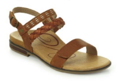 Aetrex Cognac Celeste Adjustable Strap Womens Sandals ES112