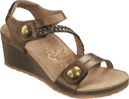 EW454 Bronze NAYA BRAID Wedge Aetrex Women's Sandals