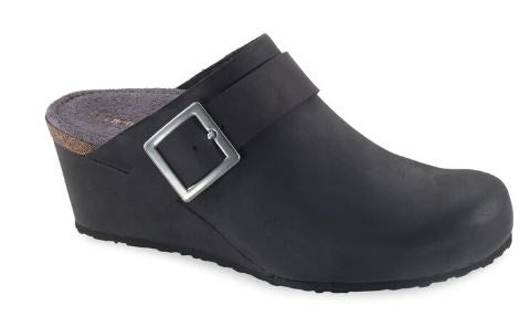 Aetrex Women's Black Amelia Wedge Cork Clog EW640
