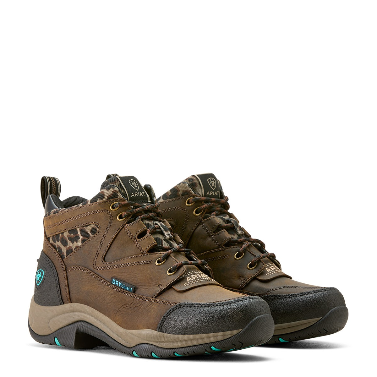Ariat Chocolate/Camo Leopard Women's Terrain Waterproof Boots 10053734