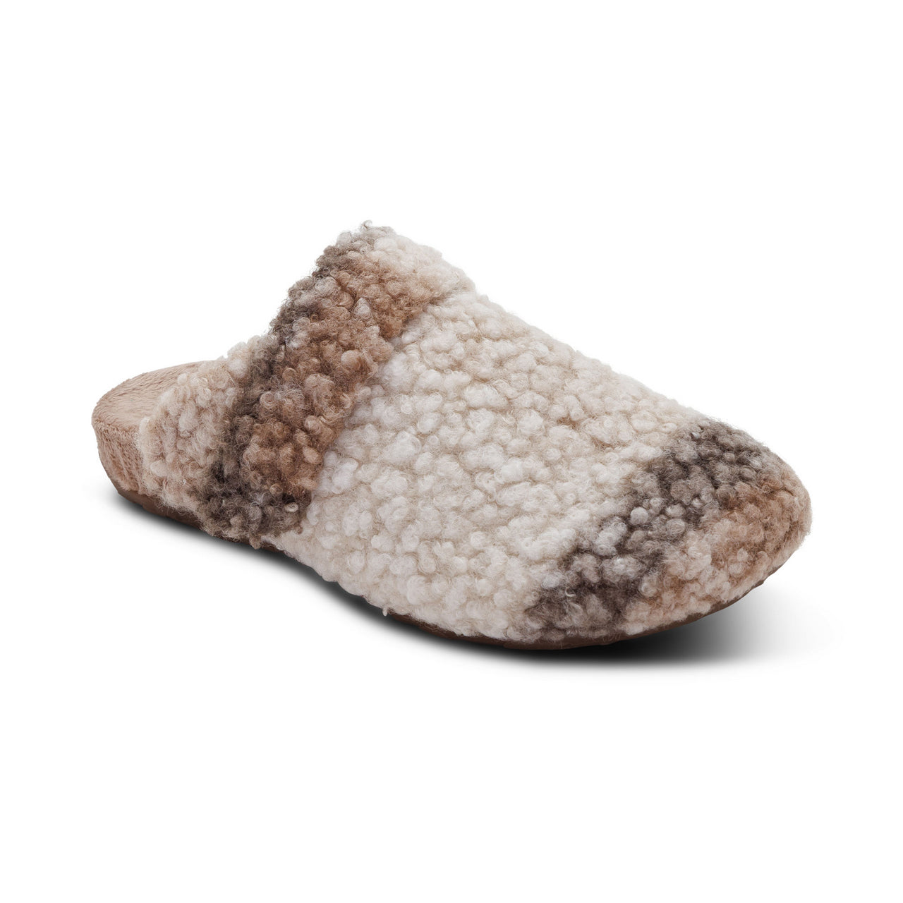 Aetrex Tan Plaid Mia Women's Arch Support Slippers FE758