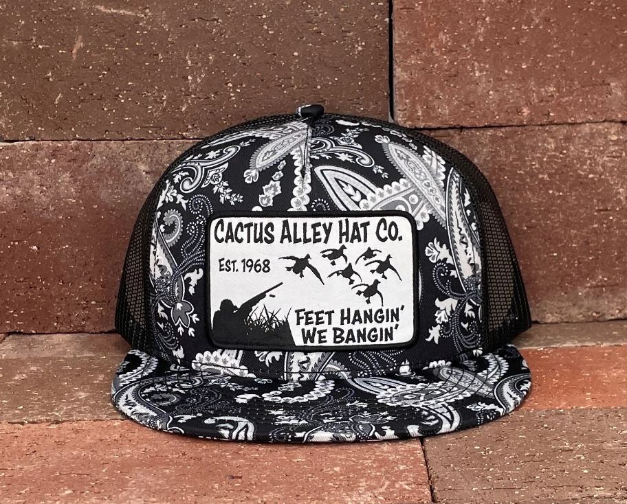 Cactus Alley Black Paisley with Black Mesh Snapback 'Feet Hangin' Cap