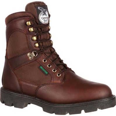 Georgia Boot Brown Homeland Steel Toe Waterproof Men's Work Boot G107 **ONLINE ONLY