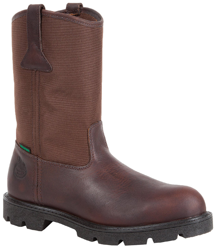 Georgia Boot Brown Homeland Waterproof Wellington Men's Work Boot G113 *ONLINE ONLY