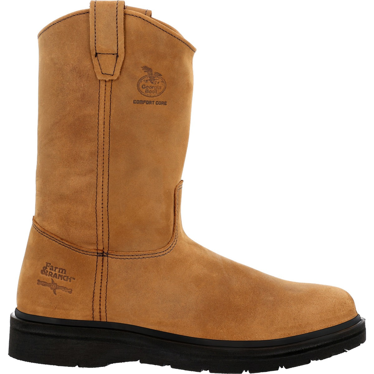 Georgia Boot Mississippi Tan Farm and Ranch Wellington Men's 11 inch  Soft Toe Work Boot G4432