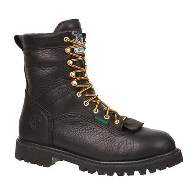 Georgia Boot Black Waterproof Lace-To-Toe Mens Work Boots G8010 **ONLINE ONLY