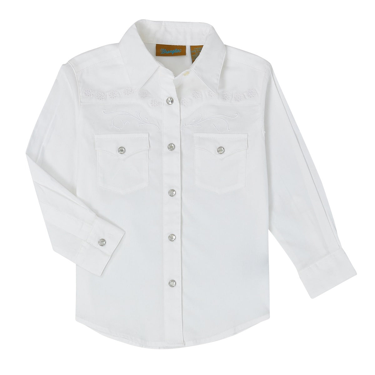 Wrangler White Girls Western Long Sleeve Top GW7001W