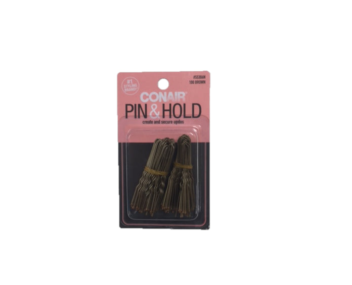CJ Merchantile Brown Conair Pin and Hold 100 count Bobby Pins HA11-BROWN