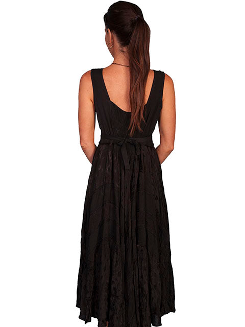 Scully Black Full Length Lace-Up Front Womens Sleeveless Dress HC118