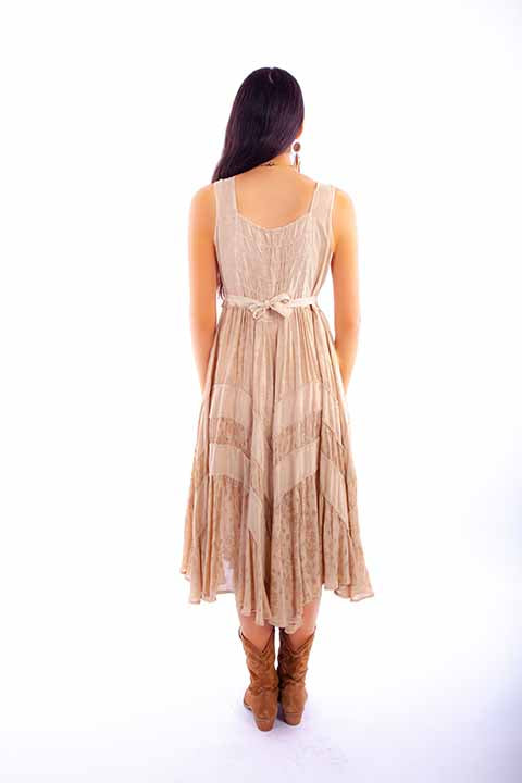 Scully Womens Lace-Up Jacquard Dress Light Latte
