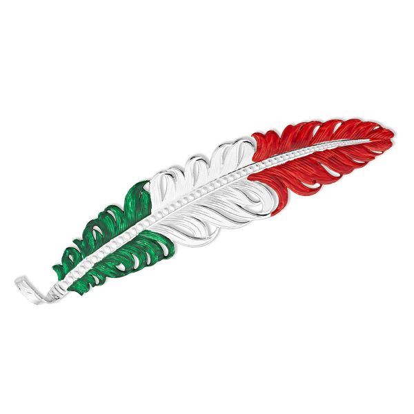 Montana Silversmiths Mexico Flag Hat Feather HF4059MEX