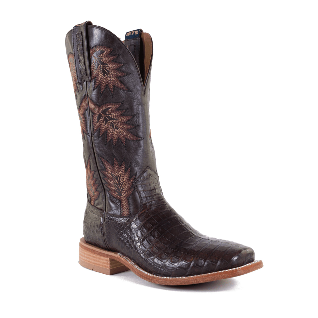 Hyer Chocolate Ranch Hand/Waxy Coffee Cowhide Upper Russell Men's 13 inch Belly Caiman HM11015