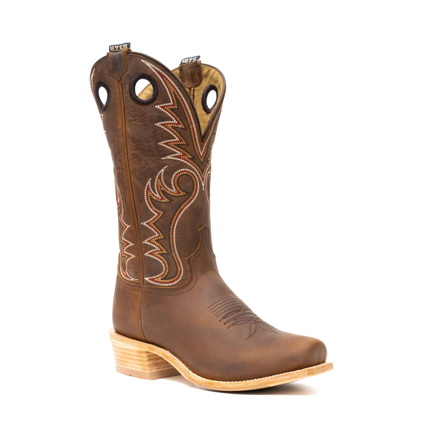 Hyer Brown Butter Cowide Upper and Vamp Men's 13 inch Cutter Toe Western Boots HM12030