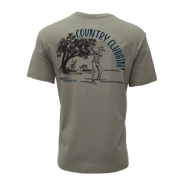 Hooey Olive Green Country Clubbin Cowboy Golf T-Shirt HT1906OL