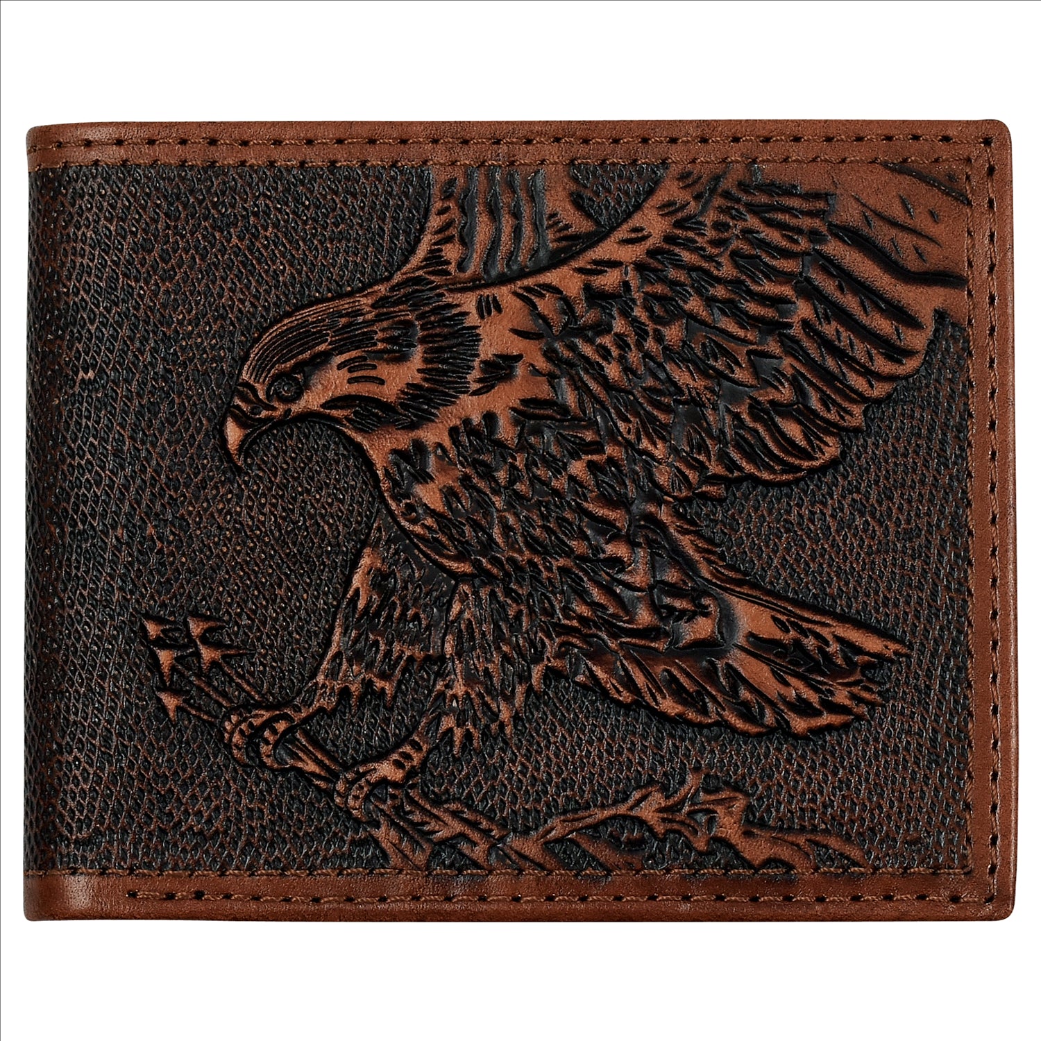 Justin Men's Genuine Leather Large Bifold Wallet Eagle with Arrows 2512391384
