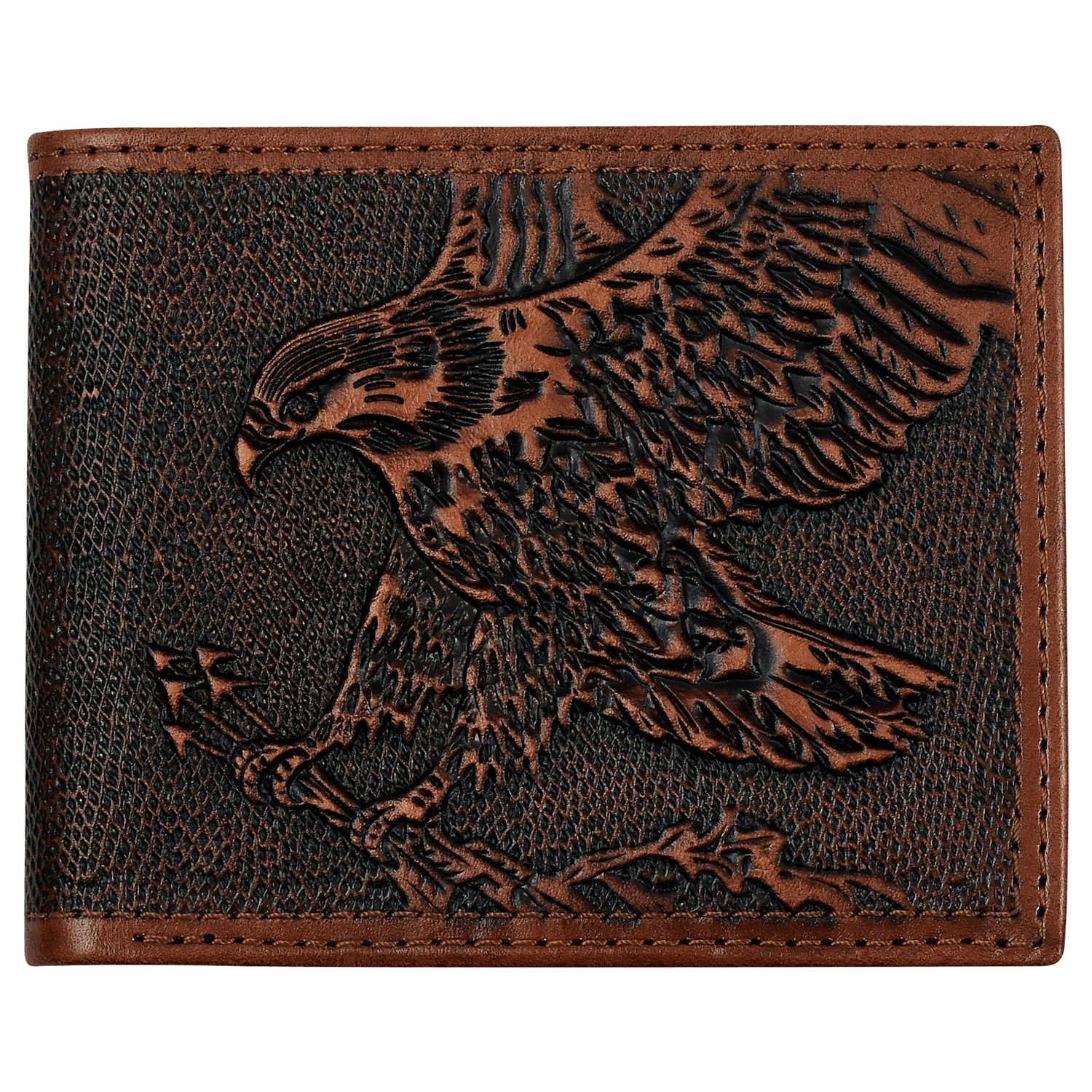 Justin Men's Genuine Leather Large Bifold Wallet Eagle with Arrows 2512391384