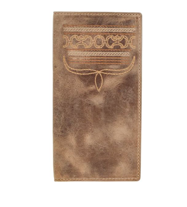 Hooey Dalton Smooth Brown Rodeo Wallet with Stitching HW036-BR