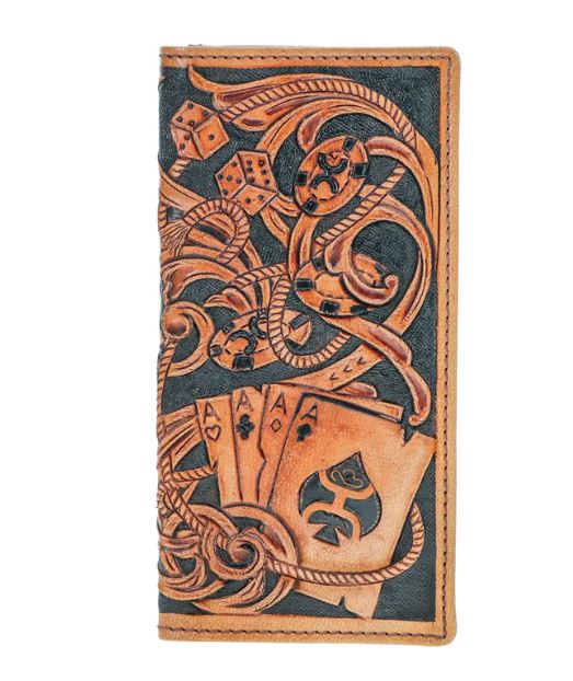 Hooey Gambler Tan Playing Card Embossed Rodeo Wallet HW038-TNBR