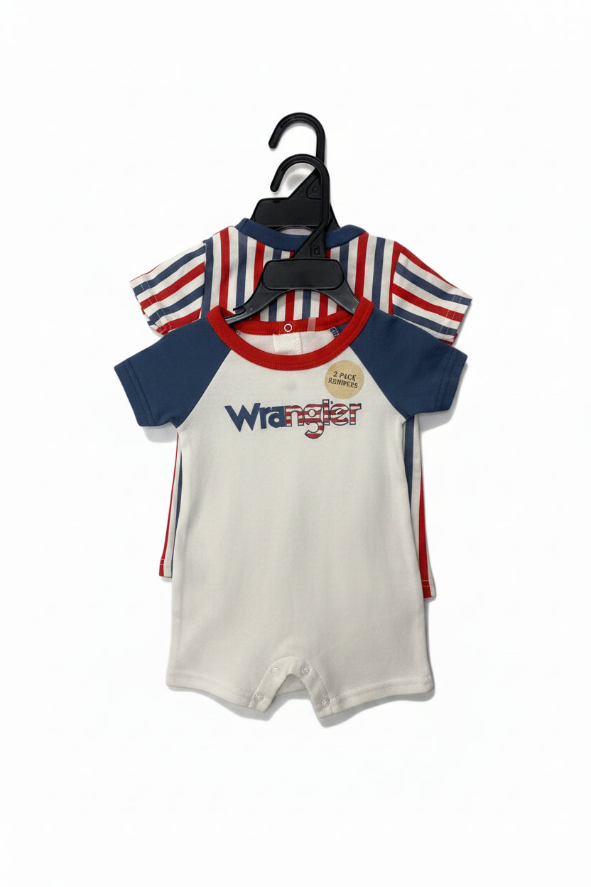 Wrangler Infant Boys Red/White/Blue Romper 2 pack HW2100098