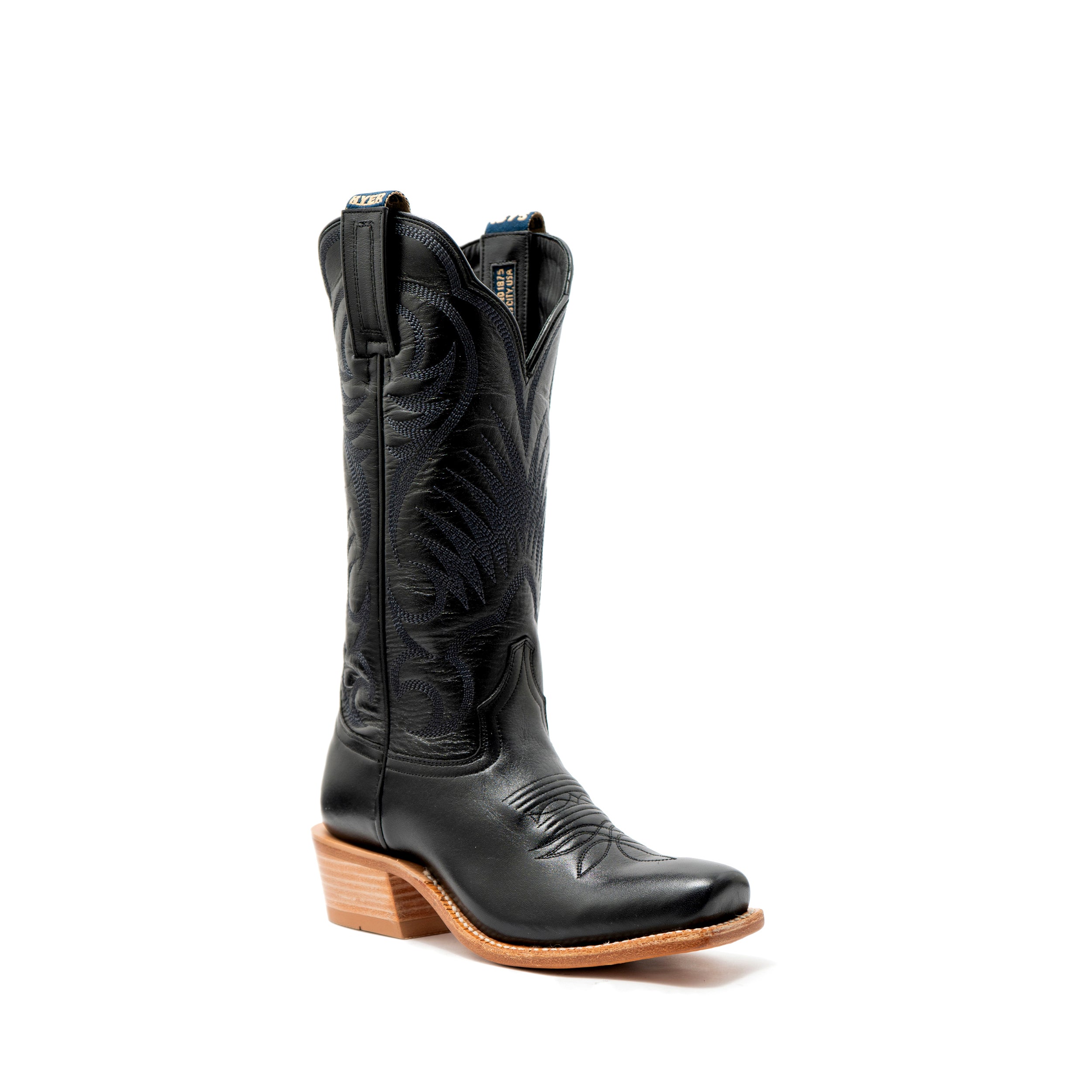 Hyer Black Top Shelf Cowhide Upper and Vamp Leawood Women's Western Boots HW42029