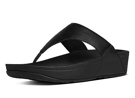 FitFlop Black Leather Toe-Post Womens Sandals I88-001