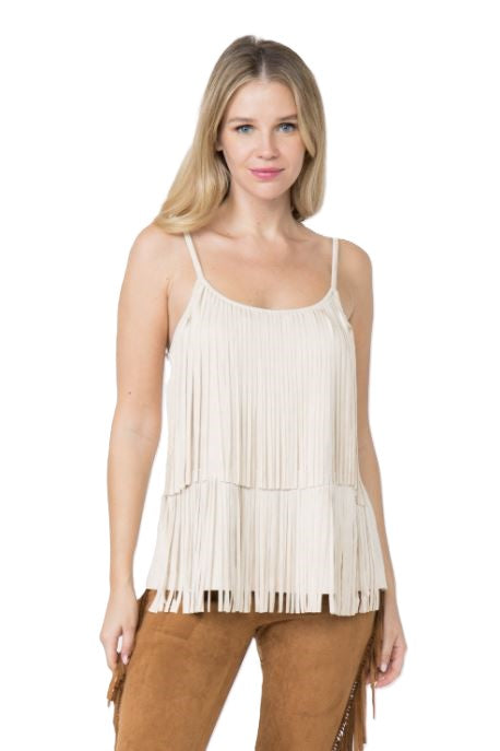 Vocal Apparel Natural Spaghetti Strap Cami Top IM2012T-NATURAL