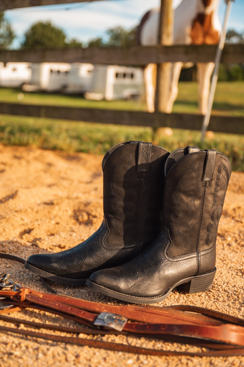 Lebo's 1923 Women's Black Leather Round Toe Western Boots L1200