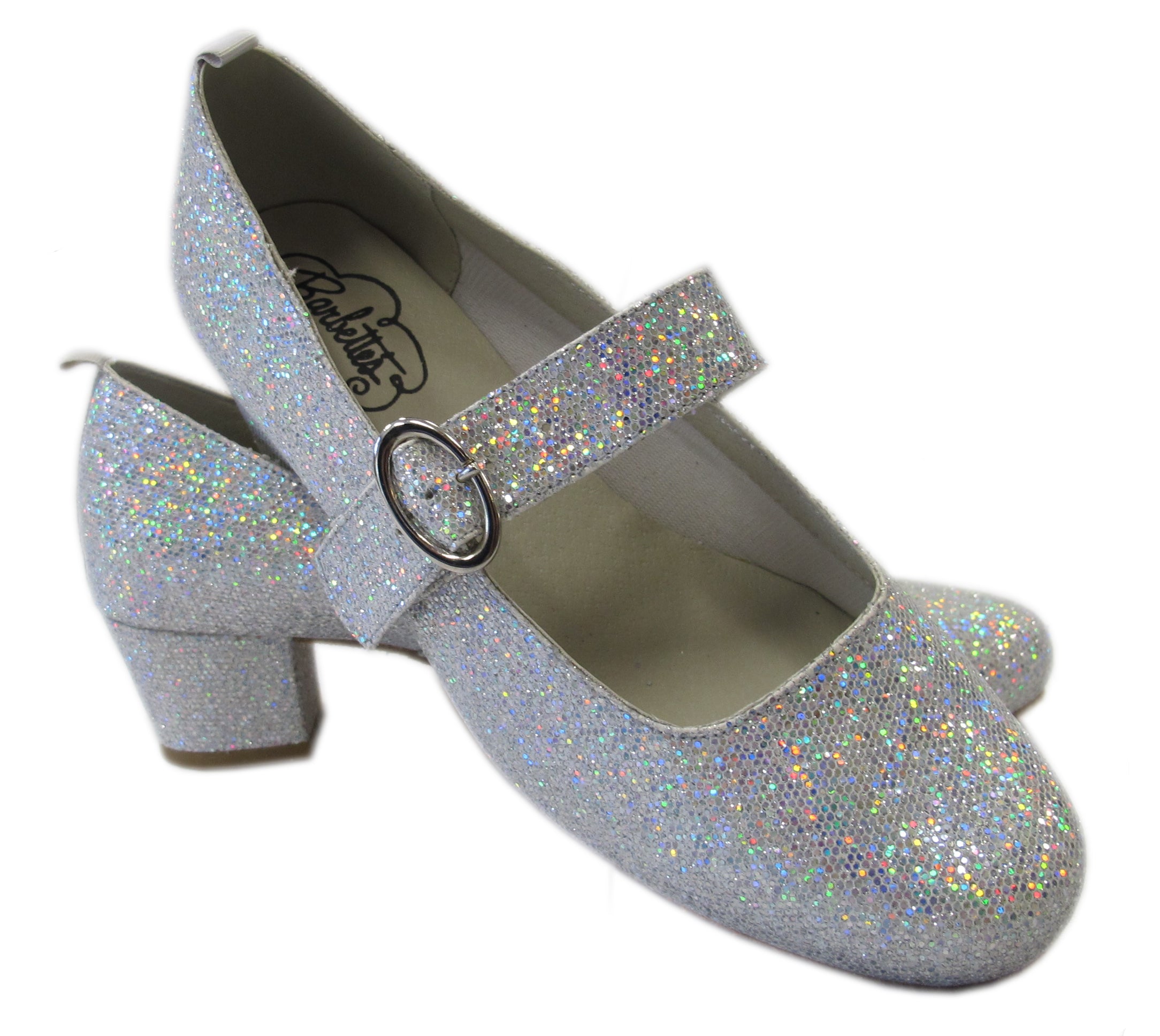 5160 Silver Glitter 1 1/2 Inch Heel Barbette Ballroom Dance Shoes