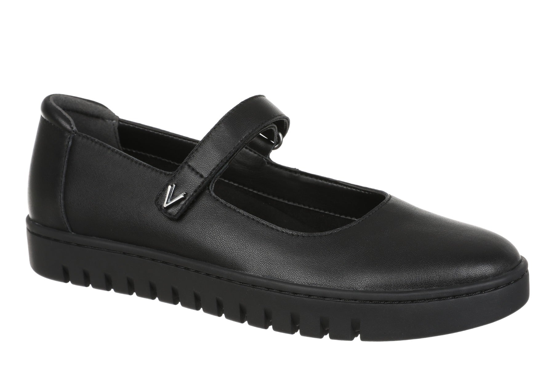 Vionic Black Leather Uptown Women's Mary Jane Flats J2229L1001