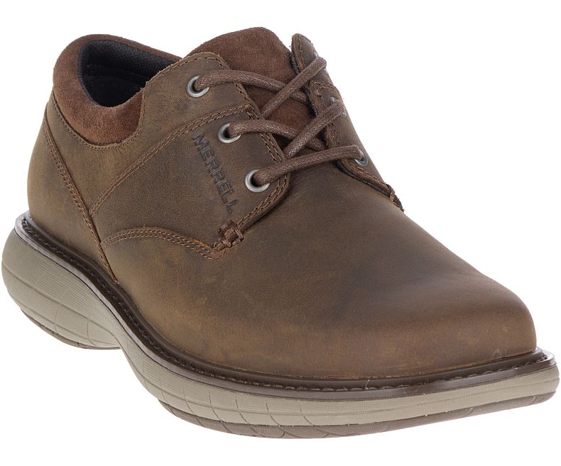 Merrell  Brown World Vue Lace Leather Mens Comfort Shoes J94353