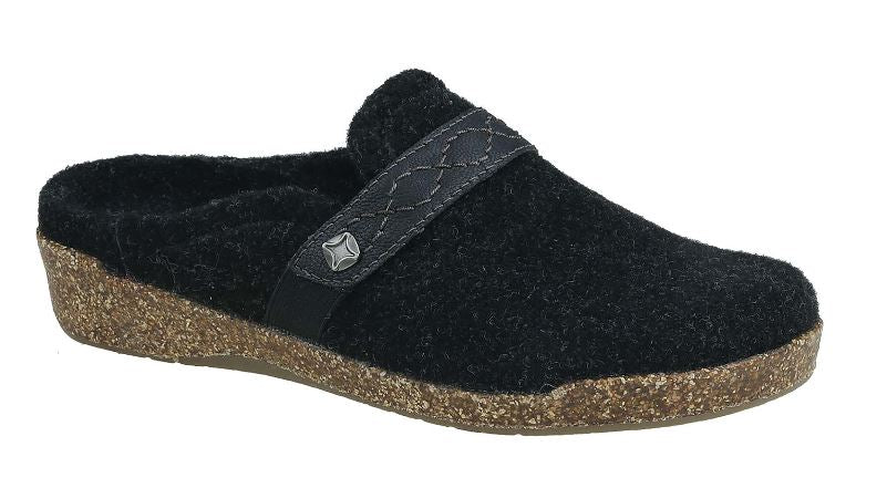 Earth Black Janet Felt Womens Comfort Slip On Clogs
