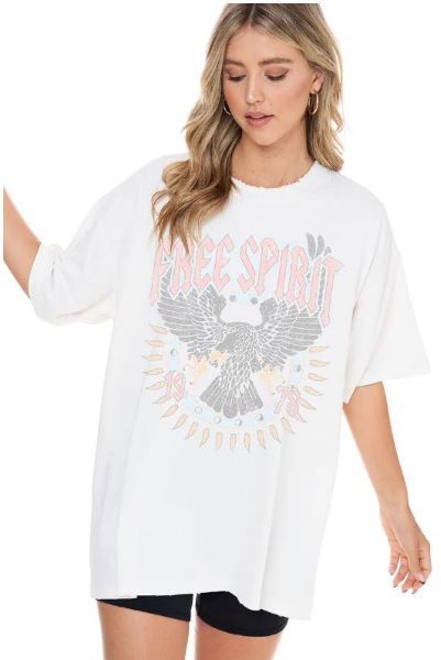 Zutter White Free Spirit Women's Vintage Tee Dress K1800-8478-WHT