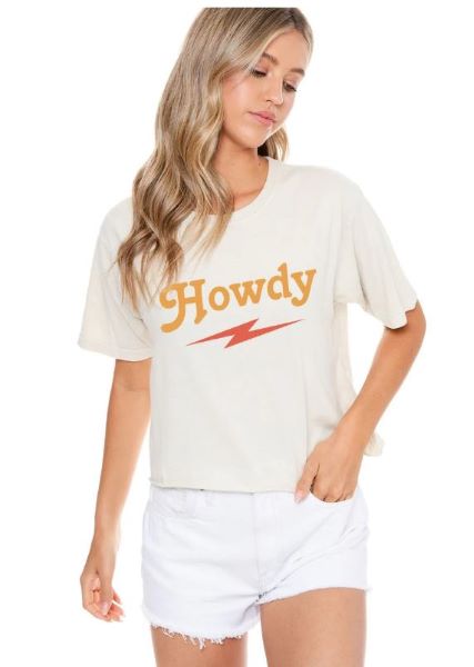 Zutter Bone Howdy Vintage Crop Top Tee Shirts K3793-1758