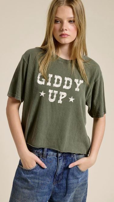 Zutter Olive Giddy Up Women's Short Sleeve T-Shirt K4084-9652-OLV