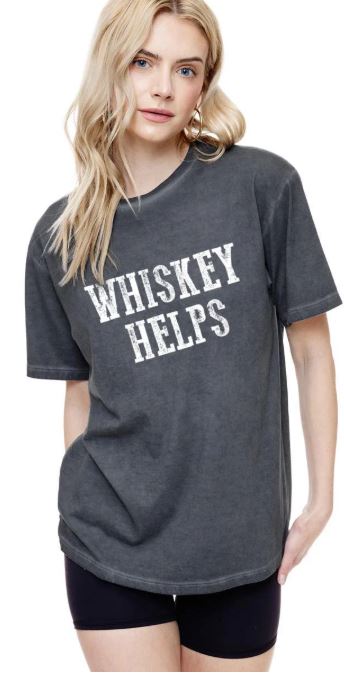 Zutter Black Whiskey Helps Women's Boyfriend-Style T-Shirt K7755-5386