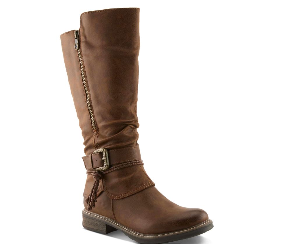 Patrizia Brown Kabuta Boota Extended Calf Women's Tall Boots KABUTA-BOOTA-BR