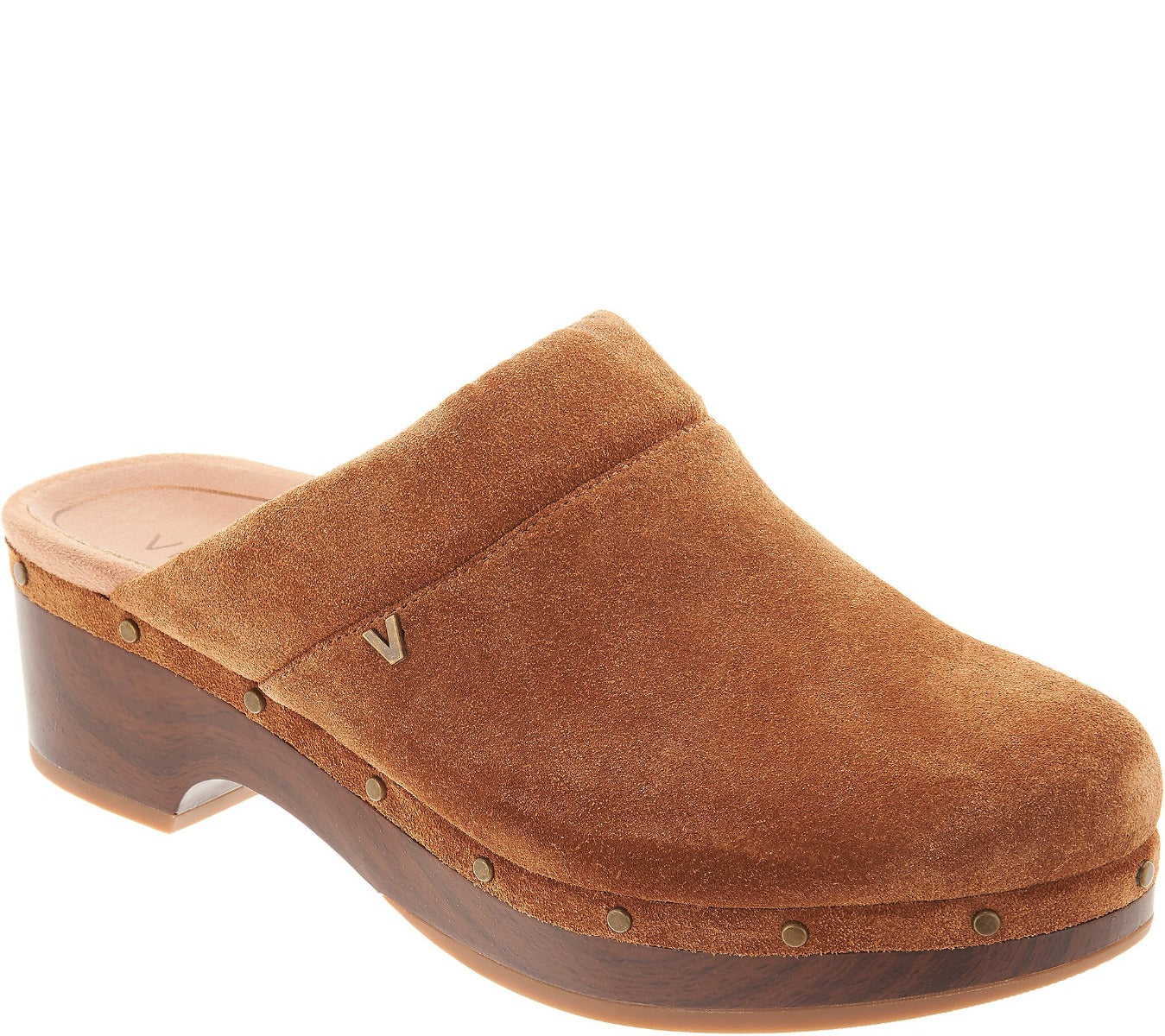 Vionic Toffee Kacie Suede Heeled Womens Clogs